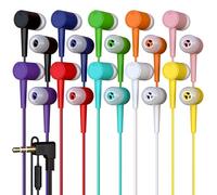 10 Pack Bulk Wired Earbuds with Microphone, In Ear Headphones 3.5mm Jack, 4ft Tangle Free Cable, Comfortable Fit, Affordable and Cost Effective, Ideal for School Classroom Testing Students, Mix
