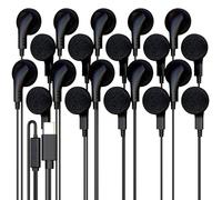 10 Pack Bulk Wired Earphones, USB-C, in-Ear, Mic, Compatible with Phone, Tablet, Laptop, PC for School, Online Class, Meeting, Web Conference, Test, Black