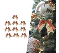 10-Pack Burlap Butterfly Christmas Tree Bows - 15 cm Festive Holiday Decorations for Trees, Gifts, Shops & Seasonal Events - Nativity & Winter T(E)