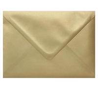 10 Pack C7 Gold Metallic Pearl Envelopes - Luxury Shimmer Finish, Gummed, A7 Size Fit - for Wedding Invitations, Greeting Cards, Business Stationery - 81x111mm