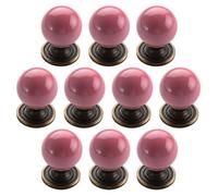 10 Pack Cabinet Drawer Knobs with Brass Base, Round Knob for Kitchen Cupboard Wardrobe Closet Door Handles Furniture Replacement Accessories Dresser Decorative Pull Handle