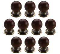 10 Pack Cabinet Drawer Knobs with Brass Base, Round Knob for Kitchen Cupboard Wardrobe Closet Door Handles Furniture Replacement Accessories Dresser Decorative Pull Handle