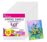 10-Pack Canvas for Painting - 20x25cm （8" x 10”） 100% Cotton Acid-Free Pre-Primed Blank Painting Canvas Panels for Acrylic, Oil & Watercolor, Premium Art Supplies for Artists, Beginners & Beginners