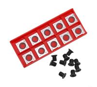 10 Pack Carbide Square Inserts 14x14x2mm, 30 Degree Cutting Carbide Blades for Planer Heads And Woodworking Tasks
