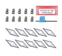 10-Pack Carbide Turning Blade For Wood Lathe - DIY Woodworking Tools For Concave, Hollow Work - Silver, 30Mm Length