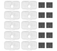 10 Pack Cat Water Fountain Filter Replacement, Compatible With PETLIBRO Dockstream 2.5L/84oz Cat Water Fountain PLWF005/PLWF105/PLWF115/PLWF305, Quiet Cat Fountain Filters with 10 Pre-Filter Sponges