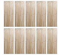 10 Pack Champagne Gold Foil Curtain Backdrop 3.2ft x 6.6ft Glittering Metallic Tinsel Fringe Streamer Photo Booth Backdrop for Birthday Party Engagement Bachelorette Holiday Decorations