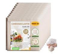 10 Pack Cheese Cloths for Straining, Muslin Cloths for Cooking, Cheese Cloth, Reusable Muslin Straining Bags, Baking, Cheesecloth for Juice Baking, Cheese Making (50x50cm)