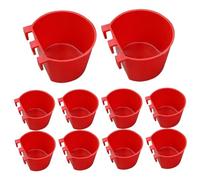 10 Pack Chicken Water Cups Hanging Bird Feeder for Cage 8 oz Rabbit Feeder Bowls for Pigeon Parakeet Poultry with Hook Red Chicken Grit Hanging