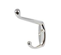 10 Pack Chrome Metal Double Hat and Coat Hooks / Door Hook Robe Dress Hangers