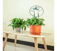 10-Pack Circular Garden Trellis for Potted Plants - ABS Plastic Climbing Plant Support with Bird Pattern, Weather-Resistant & Detachable