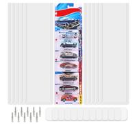 10 Pack Clear Model Car Display Case - Holds up to 100 Cars, Compatible with Hot-Wheels Packaged Diecast Blister, Toy Storage Organizer Wall Mount Display Case (10)