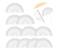 10 Pack Clear Plastic Protractor 180 Degree Angle Measuring Tools for Students 4 Inch Size Ideal for Math Geometry and Technical Drawing