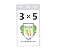 10 Pack - Clear Vertical 3X5 Vinyl Oversized ID Badge or Ticket Holder - 3 X 5 Inches (XL35V) by Specialist ID