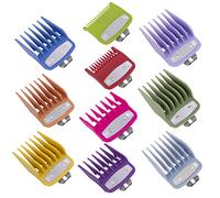 10 Pack Clipper Guards Cutting Guides for Wahl Clipper with Metal Clip/Color Coded-from 1/16 Inch to 1 Inch(1.5-25mm)，Fits All Full Size Wahl Clippers (Colorful)