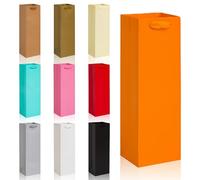 10 Pack Colorful Wine Gift Bags,Bottle Wine Bag with Handles Bulk,Kraft Paper Single Wine Carry Bag,for Housewarming, Birthday, Anniversary, Wedding, Dinner Party