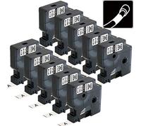 10-Pack Compatible Industrial Heat Shrink Labels Replacement for DYMO 18055, 1/2" Tube for DYMO Rhino 5200 4200 5000 6000 Label Maker, Black on White, 1/2'' x 4.9' (12mm x 1.5m)