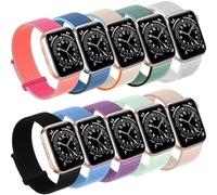 10 Pack Compatible with Apple Watch Bands for Women Men 38mm 40mm 41mm 42mm 44mm 45mm 46mm,Breathable & Soft Thin Nylon Fabric Sport Loop Straps for iWatch SE Series 3 4 5 6 7 8 9 10 Ultra 2