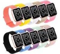 10 Pack Compatible with Apple Watch Bands for Women Men 38mm 40mm 41mm 42mm 44mm 45mm 46mm,Breathable & Soft Thin Nylon Fabric Sport Loop Straps for iWatch SE Series 3 4 5 6 7 8 9 10 Ultra 2