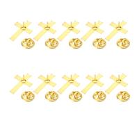 10 Pack Cross Brooch Metal Badge Pin Lapel Pin Cross Brooch Alloy Material Religious Pin for Fashion Costume Alloy Lapel Pin
