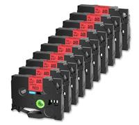 10 Pack CRUXER Black with Red Label Tape 12mm Regional Compatible with TZ TZe 431 and PT-H100 Printer Models