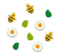 10 Pack Cute Bee Leaf and flowers Fridge Magnets Set, Small Decorative Magnets Collection for Crafts Refrigerator and Whiteboard Display, Mini Whiteboard Magnets for Home Kitchen or Office Use