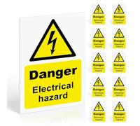 10 Pack Danger Electrical Hazard Warning Stickers, 150 x 100mm Vinyl