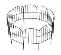 10-Pack Decorative Metal Garden Fence Panels - Rust-Free Wire Fencing for Dogs & Pets, Curved Design Outdoor Decor, Landscape Border & Ground Stakes for Yard Boundaries