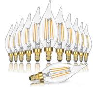 10-Pack Dimmable E12 LED Candelabra Bulbs - 4W Equivalent, Soft Warm White, Chandelier & Indoor Bulbs
