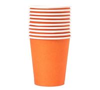 10 Pack Disposable Paper Cups 9 Ounce Multicolor Drinking Cups Biodegradable and Compostable Coloured Paper Cups for DIY Holiday Wedding Birthday Activities (Orange, One Size)