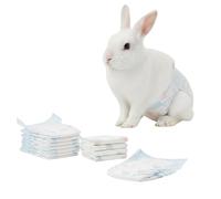 10-Pack Disposable Rabbit Diapers, Ultra Absorbent Leak-Proof Bunny Nappies with Wetness Indicator for Small Animals(Xs(1-2kg) 10pieces)