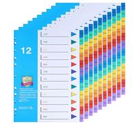 (10 Pack) DONGLI A4 File Dividers 12 Part Numbered Jan-Dec