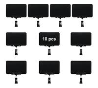 10 Pack Double Head Display Clips Rotating Reuse Sign Price Tag Merchandise Sign Display Clip Holder, SIYOMG Mini Plastic Chalkboard Sign with Clip for Business, Party, Office, Exhibition (Black)