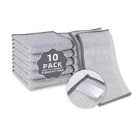 10 pack Double Layer Non-Scratch Wire Dishcloth，PIPUHA Multipurpose Wire Dishwashing Rags for Wet and Dry，Reusable Steel Wool Scrubber for Kitchen Cleaning