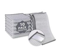 10 pack Double Layer Non-Scratch Wire Dishcloth，PIPUHA Multipurpose Wire Dishwashing Rags for Wet and Dry，Reusable Steel Wool Scrubber for Kitchen Cleaning