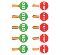 10-Pack Double Sided Stop Go Paddle for Parking Construction Sites & Outdoor Event Management Parking Management Directional Sign
