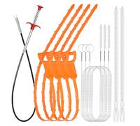 10-Pack Drain Clog Remover Kit, 59" Drain Snake(3pcs), 25" Drain Hair Remover(4pcs), 24" Drain Cleaner Tool(1pc), 18" Snake Drain Hair Removal Tool(2pcs), Sink Snake Drain Tool for Toilet,Shower,Sink
