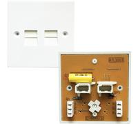 10 PACK Dual BT PABX Telephone Extension Socket IDC Secondary Wall Plate 5/3A
