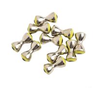 10-Pack Dumbbell-Shaped 3D Fly Tying Eyes for Fishing - Realistic Plastic Fly Bait Materials in Red, Yellow & Green (3.2mm S / 4.0mm M / 4.8mm L)(Yellow)