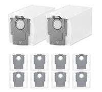 10 Pack Dust Bags Compatible with Roborock Qrevo Pro, Qrevo MaxV, Qrevo S, Qrevo Master, S8 Max Ultra Robot Vacuum Cleaner, 3L Capacity Replacement Bags for Roborock Qrevo Series