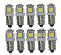 10 Pack E10 3V Miniature Screw LED Bulbs, Replacement Lamps for Car Parking Reading Lights, Instrument Panel, Dashboard, Torch, Flashlights