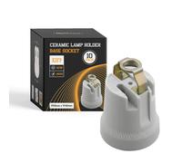 10 Pack E27 Bulb Holder Edison Screw White Ceramic Porcelain Lamp Holder For Table Lamp E27 60W Plain Lamp Holder Socket Uk