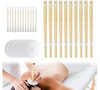 10 Pack Ear Candles, All Natural Beeswax Ear Wax Remover Candles, Non-Toxic Cylinders Hollow Cone Candles with Protective Disks, Safe and Easy to Use