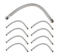 (10 Pack) Efield Faucet Braided Hose,3/8" X 3/8" Compression 12 Inch Length,Stainless Steel Faucet Connectors(12 Inch),(HOSE100)