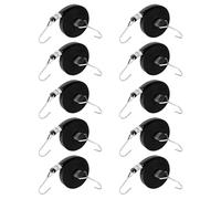 10 Pack Elastic Cord with Adjustable Elastic Hooks, Weather Resistant Bungee Straps for Camping Hiking Black Rubber Bungee Straps