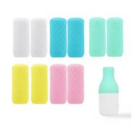 10 Pack Elastic Sleeves for Leak Proofing, Silicone Bottle Covers, Fits Various Travel Size Bottles, Silicone Wrap for Toiletries Bottles, Leak-Proof & Water-Repellent cup sleeve, Travel Essentials