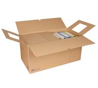 10-Pack ELBA Archive Storage Boxes Strong Stackable Cardboard Box with Handles