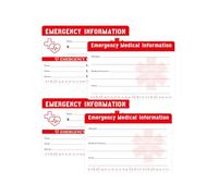 10 Pack Emergency Medical Information ID Card 3.5 x 2 inch In Case of Emergency Contact ID Cards Writable Medication List Card for Wallet Phone Pocket Handbags