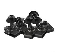 10-pack Engine Undertray Cover Clips Splash Spring Carbon U-shaped - Fasteners with Body Bolts Guard Steel Plastic for Black Retainers