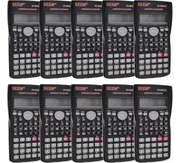 10 Pack Engineering Scientific Calculator, 2 Line Large Display Function Calculators Bulk, Math Calculator for Student Teacher Classroom School College Office Supplies, Black